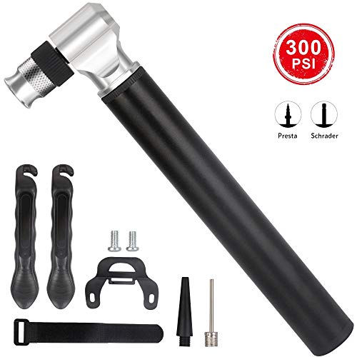 zgrmzql Mini Hand Bike Pump 300PSI Bicycle Tire Pump Portable Presta & Schrader Valve Road Mountain Bikes Tyre Pump