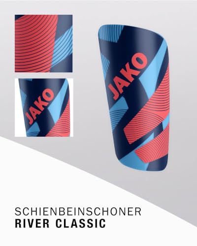 JAKO Unisex Schienbeinschoner River Light, SkyBlue/Navy/Coral, M – Ansicht 3