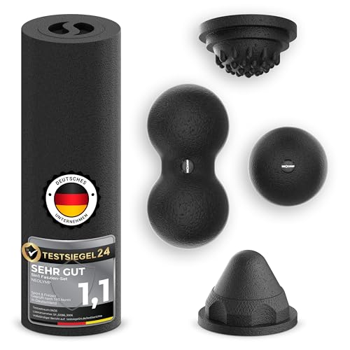 NEOLYMP Faszienrolle Set – 5-in-1 Massage-Set für Rücken, Nacken und Füße – EPP-Hartschaum, platzsparend in der Rolle verstaut – Triggerpunktmassage & Regeneration (Faszienrolle Set | 5 in 1)