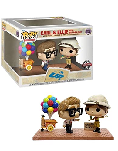Funko Pop! Moment Disney Pixar Up Carl & Ellie with Balloon Cart Vinyl Figures - Special Edition Exclusive