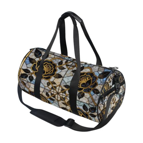 Bolsa deportiva redonda para gimnasio y viajes con estética de romance oscuro