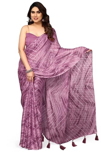 Image of MIRCHI FASHION Saree for Woman Chiffon Shibori Printed | Lightweight Regular Use and Professional Office Sari with Blouse Piece