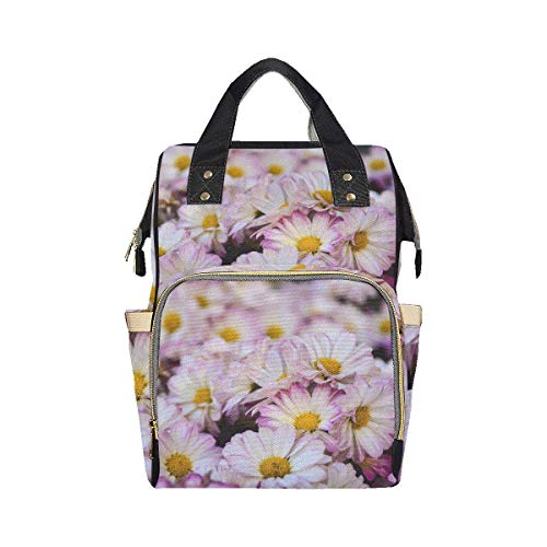 Schöne Chrysanthemen-Blumen-Windel-Einkaufstasche Mamma-Vati, der Multifunktionsdruck-Windelbeutel-Rucksack der großen Kapazität für Baby-Jungen