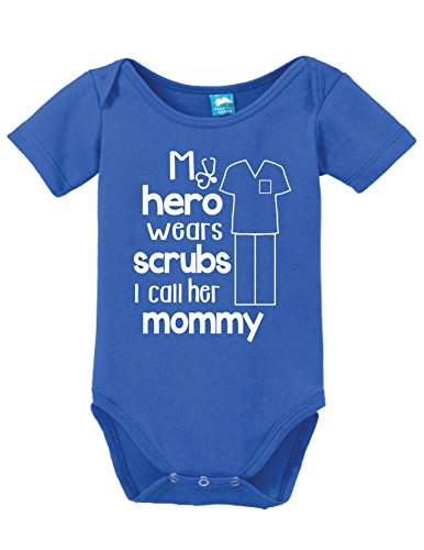 Image of My Hero Wears Scrubs Mommy Baby Romper