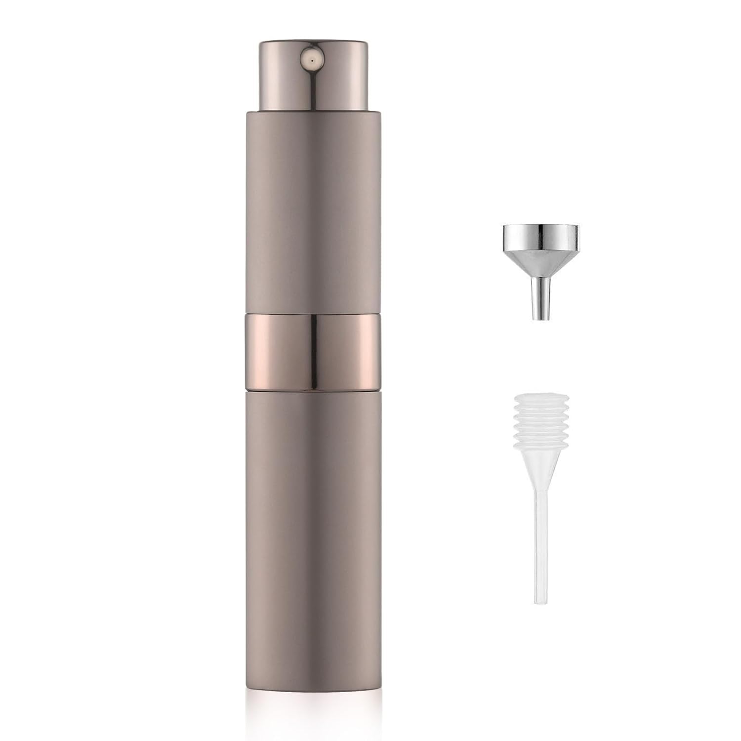Toureal 8ml Aluminium Parfüm Zerstäuber Nachfüllbar Leer, Reise Parfümzerstäuber für Damen und Herren (Braun)