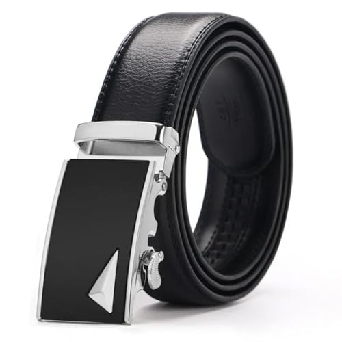 Genuine Leather Metal Automatic Buckle Belts for Men Fashion Luxury