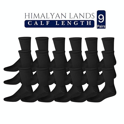 Image of Pure Cotton And Smell Free Men & Women Regular Formal Black Calf length combo Socks Anti-Slip | Sweat Absorbent | School socks | office socks | Sports | Running & Hiking
