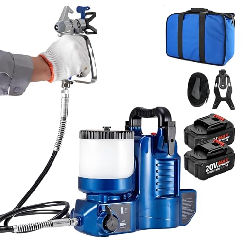 Image of High Pressure Airless Paint Sprayer Gun, 1.2L Capacity, 6 Adjustable Pressures, Ideal for 360 Full Coverage & High-Reach Painting, Cordless Battery Operated