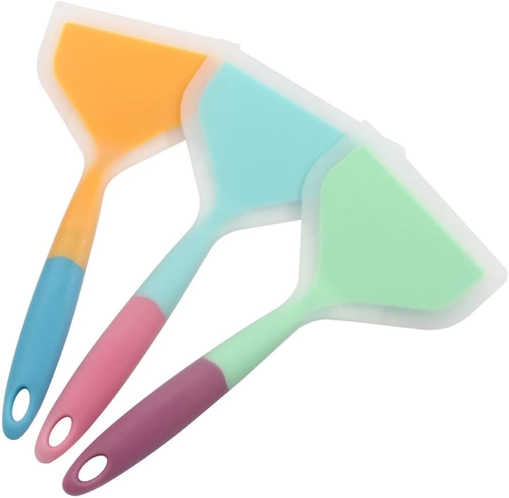 Cookware Spatula Non-stick Pan Fried Egg Nougat Silicone Spatula Kitchen Spatula Wide Pizza Cooking Tool Spatula(white-Dinosaur Doodle4)