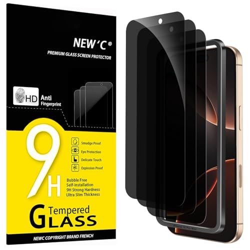 NEW'C Kit de 3, Verre Trempé Anti-Espion pour iPhone 17 Pro Max, iPhone 16 Pro Max (6,9 Pouces) Protection écran efficace contre les Rayures- Outil...