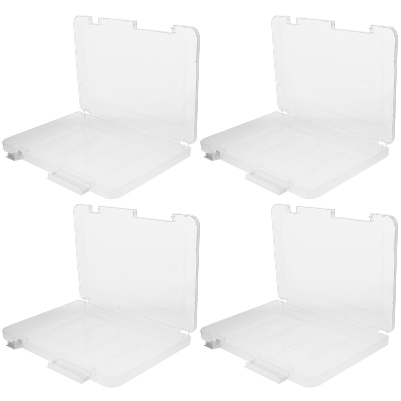 OUNONA Scatole Porta Documenti A4 Custodia Portatile per Documenti e Progetti Set 4 in Plastica Pp Trasparente Coperchio , Grande Capacità , Organizer per Ufficio e Casa