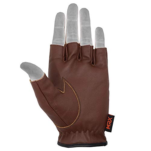 Image of MRX Driving Gloves Button Basic Soft Outdoor Glove Goat Leather Workout Full Finger, Black