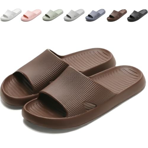 Anmerl Claquettes de Douche Antidérapantes Homme et Femme, Chaussons de Maison en EVA Souple, Sandales de Bain à Séchage Rapide pour Piscine, Spa et Plage