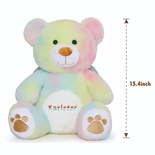 Karister Teddy Bear Stuffed Animal,Rainbow Teddy Bear For Girlfriend,Small Teddy Bear Plush Toy,Cute Teddy Bear Gift For Girl Baby Kid On Valentine’s Day,Birthday,Baby Shower,Thanksgiving,Mother's Day #TOP2