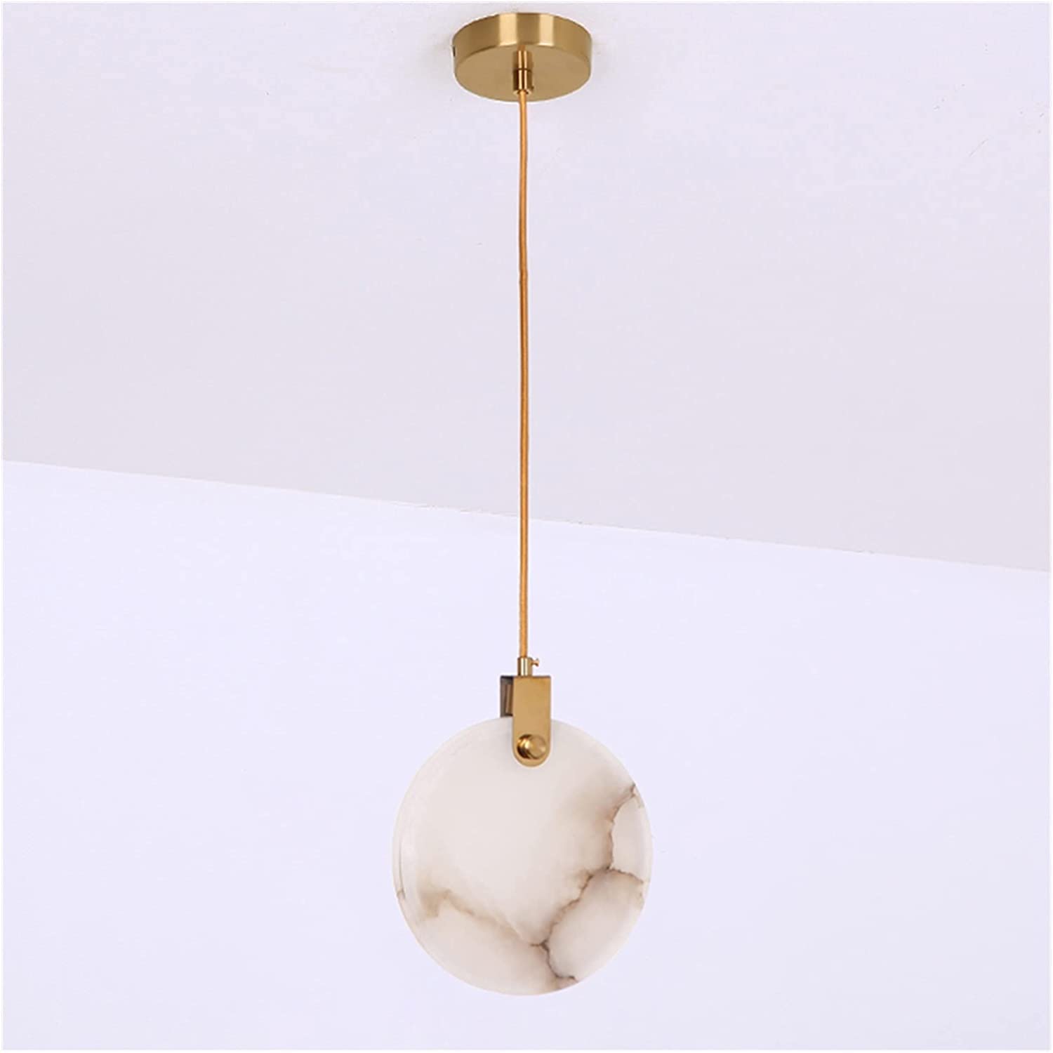 PCXEHUYP Luxury Crystal Chandelier for Modern Staircase - Elegant Marble LED Hanging Light Fixture Villa Living Room Decoration (D30CM)