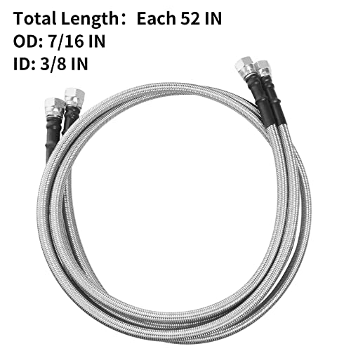 Muhize Transmission Cooling Lines - Upgrade 6An Stainless Steel Braided Lines 52 Inch For Chevy Ford Mopar Gm Gmc Buick Cadillac, Transmission Cooler Hose Line Kit Compatible With Th350 700R4 Th400 #TOP2
