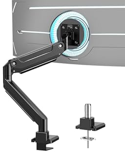 Supporto per monitor EP Gear da 17-49 pollici per schermi fino a 20 kg, braccio per monitor curvo ultrawide per impieghi gravosi, supporto per scrivania singolo regolabile, VESA 75x75 mm/100x100 mm