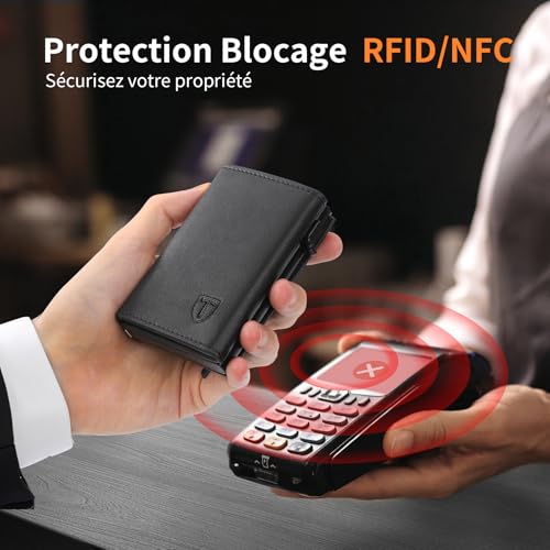 TENBST Portefeuille Homme - Porte Carte Homme avec Blocage RFID & Monnaie – vue 4