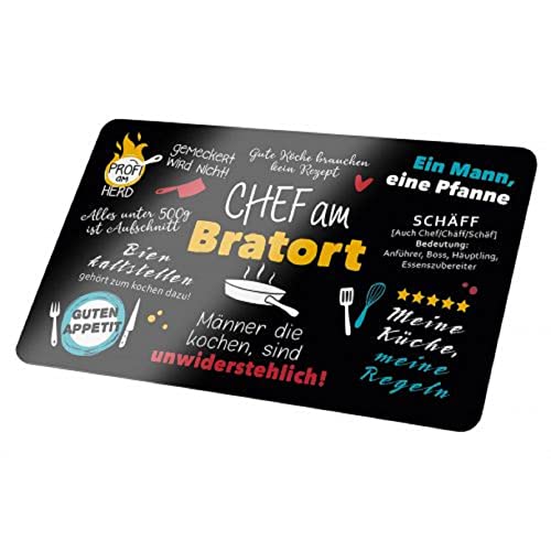 Gilde - 50602 - Tabla de desayuno, diseño de Chef am Bratort, Resopal, 23,5 cm x 14,5 cm, color negro