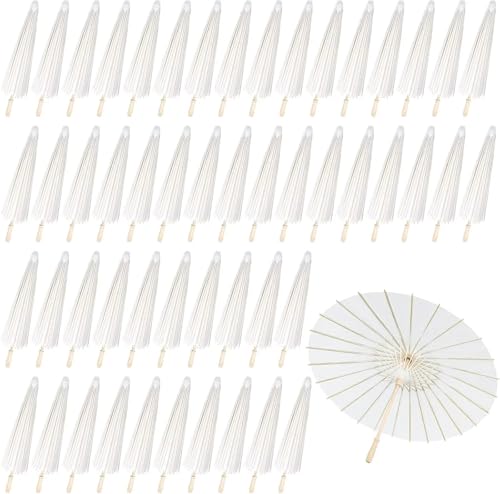 Sombrilla de papel blanco de 84 cm para boda y fotografía de comunión