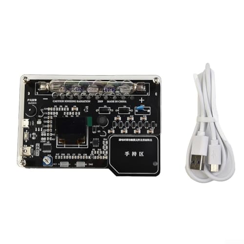 Hasaller Detector de radiación nuclear portátil Gei-ger Kit módulo con pantalla O-LED Alimentado por USB tasa de dosis en tiempo real Rango de dosis acumulada 0-9999 µSv/h