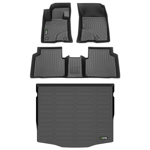 Image of HAFIDI Floor Mats & Cargo Liner Set Fit for 2020-2025 2026 Ford Escape (Not Fit Hybrid) All Weather Protection TPE Anti-Slip Car Full Set Floor Liners Custom Accessories - Black