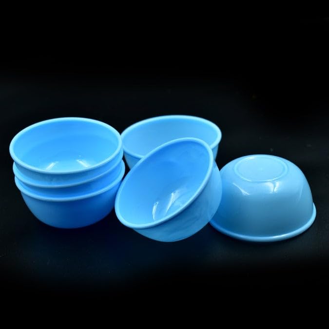 Image of BigPlayer Small Plastic Round Katori /Bowl Set, Dishwasher & Microwave Safe, BPA Free, Food Grade, Unbreakable for Rice, Soup, Pasta, Salad, Snack (Set of 6)