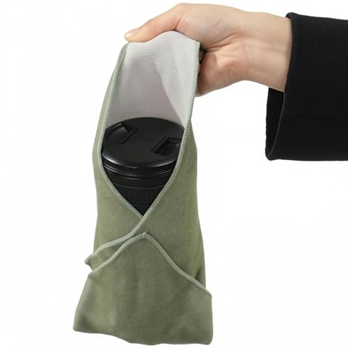 Image of ZORBES Camera Lens Wrap Cloth Protective Cover, Self Folding Camera Wrap with Soft Microfiber Lining, 45x45cm Anti Scratch DSLR Mirrorless Lens Protector Cloth for Camera Body, Lens & Gear, Green