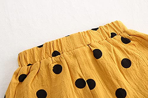 Kids Sports Shorts Active Bottoms Toddler Baby Girls Boys Linen Pocket Polka Dot Elasticated Waist Shorts4