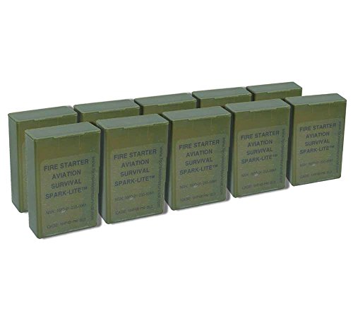 Four Seasons Survival Spark-Lite Aviation/Military Firestarter 10 Pack