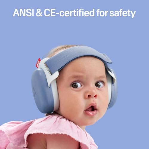 Image of Alpine Muffy Baby Comfort - Protects Hearing for Babies and Toddlers - CE & ANSI Certified - Headband for Safe fit & Comfort - Adjustable for Ages 3-48 Months - 24dB Sound Reduction, Denim