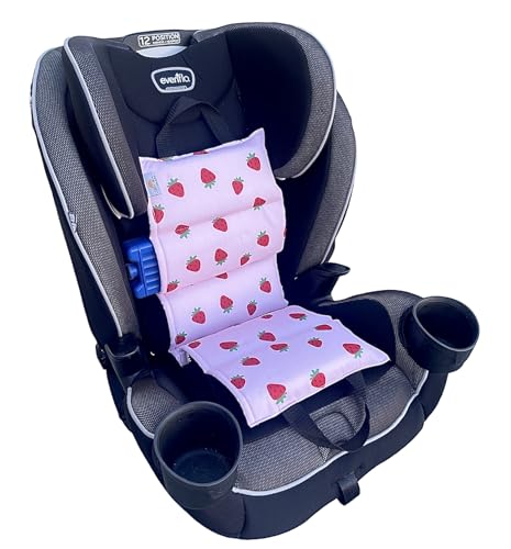 Image of Little Bum Coolers Original Car Seat Cooler Washable Insulated Ice Pack Infant Car Seat Cooling Cushion Mat for Hot Weather Multifunctional Baby Cooling Pad (Strawberry)