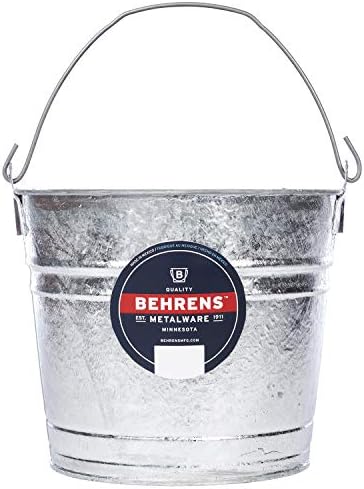 Behrens 1210 Hot-Dipped Galvanized Steel Utility Pail, 10-Quart, Silver