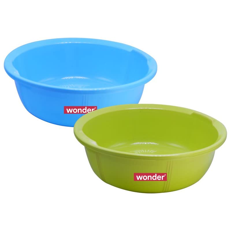 Wonder Plastic Tub 13 Unbrbreakable Tub, 2 Pc Tub 10 LTR, Blue Green Color