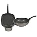 Pack Basic: Pentola 16 x 7,5 cm 1,3 l; Padella 28 x 28 x 4,5 cm e Wok 28 x 7,2 cm, in alluminio forgiato, induzione, collezione Mercury
