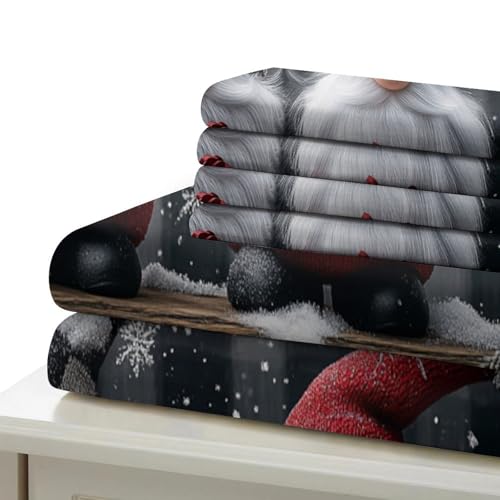 Parure de lit renard de noël 3D housse couette 220x240 zippée