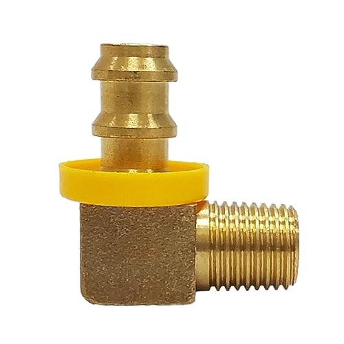 Brass Hose Barb Fitting 3/8 in. 90 Degree 1/4 in. NPT Fuel Oil Line