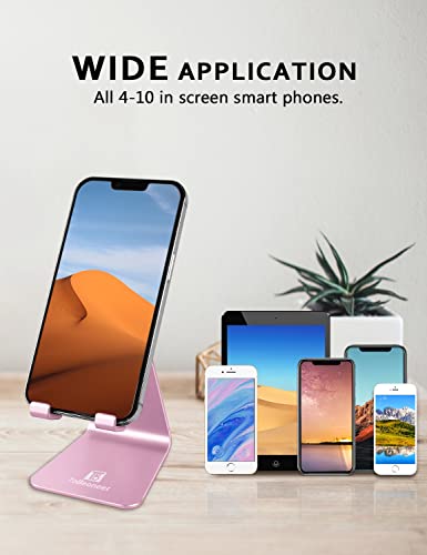 Tobeoneer Adjustable Cell Phone Stand Desktop Phone Holder, Aluminum Desk Stand Cradle Dock For Iphone 13 12 Mini 11 Xr Xs Max 8 7 6 6S 5 Plus Samsung Huawei All Smartphones (Rose Gold) #TOP4