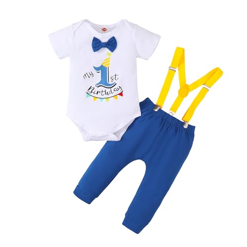 Baby Boy Fun 1st Birthday Bow Tie Bow Tie Gentleman Adjustable Suspender Pants Sub Cake Set