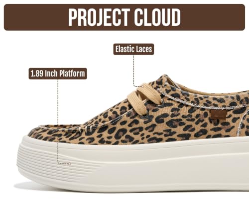 Image of Project Cloud Canvas Platform Loafers for Women Boat Shoes for Women (Dana) | Canvas Womens Sneakers with High Density SmartFoam Insole Womens Shoes - Lightweight Womens Sneakers Women Footwear