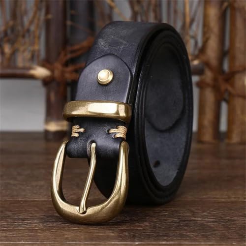 Unisex 3.3Cm Men And Women Vintage Belt Female Copper Buckle Belt Male Jeans Strap4