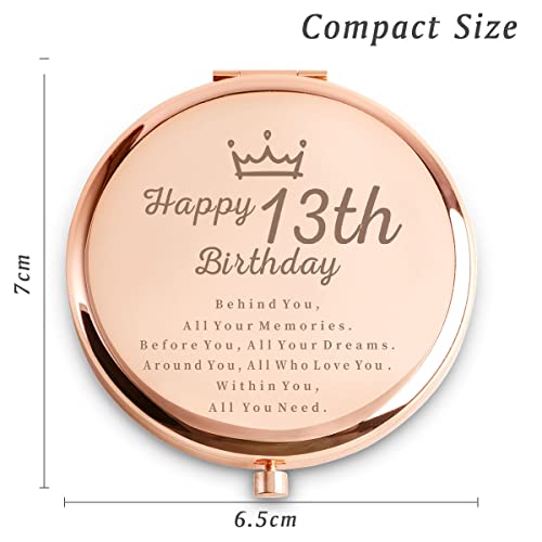Coyoal 13Th Birthday Gifts For Women - Funny 13 Year Old Birthday Gift Ideas For Daughter, Granddaughter, Sister, Niece, Best Friends - Personalized Compact Mirror #TOP2