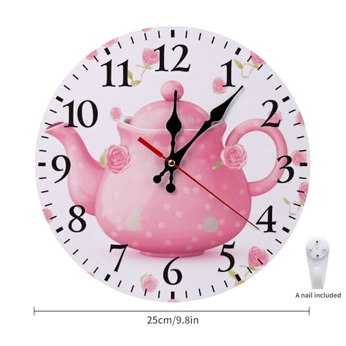 Reloj de pared decorativo madera 10 pulgadas silencioso miniatura 2