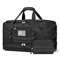 ETRONIK XL Travel Bag for Men, Tactical Duffle Bag & Weekender Bag for Travel with Toiletry Bag and Shoe Compartment, Carry on Bag Gym Overnight Bag with Wet Pocket for Workout Football, Black
