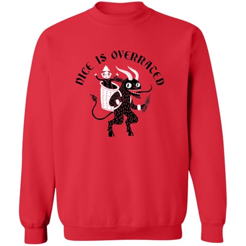 Absurd Ink Krampus Nice Is Overrated - Sweatshirt (US Alpha X-Large Regular Regular Red)