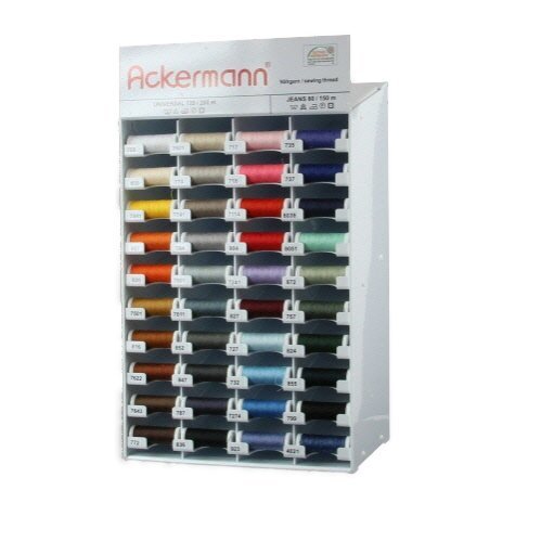 ACKERMANN 400 Rollen Nähgarn - Display mit 40 Farben, Davon 39 Farben x 10 Rollen á 200m Universal 120 und 1 Farbe x 10 Rollen á 150m Jeans 80. Nähgarn - Set, Nähgarn - Sortiment