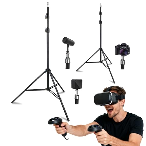 Paquete de 2 soportes de trípode VR para estación base HTC Vive, soporte de sensor de fisura, aleación de aluminio, soporte de estación base de realidad virtual, accesorios de soporte de estación base
