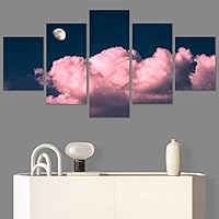 SIGNWIN 5 Panel Canvas Wall Art Astronomy & Space Contemporary Cosmic Dramatic Green Group Photography Realism Ultra for Home Decorations Ready to Hang - 60