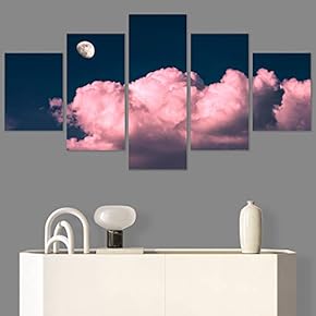 SIGNWIN 5 Panel Canvas Wall Art Astronomy &...