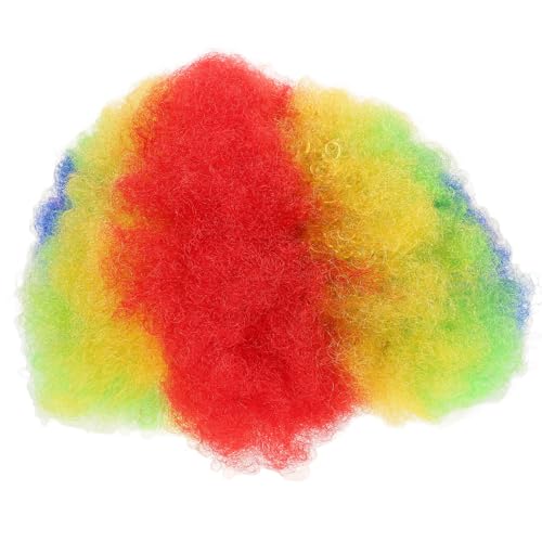 Veemoon Peluca Rizada Afro Colorida para Cosplay y Fiesta Ligera y Cómoda para Halloween y Eventos Temáticos Accesorio Divertido para Fans de Fútbol y Disfraces Carnavalescos